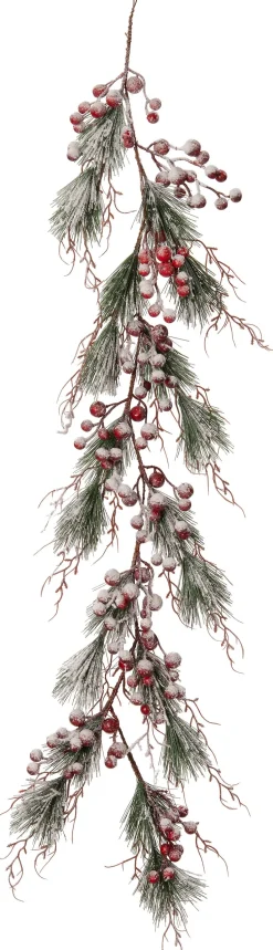 Intratuin guirlande takken met bessen besneeuwd 120 cm rood