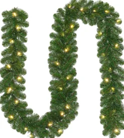 Intratuin guirlande Winterberg met LED verlichting 2,7 m x D 20 cm warm wit