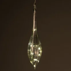 Intratuin hangend glasornament met LED H 21,5 cm