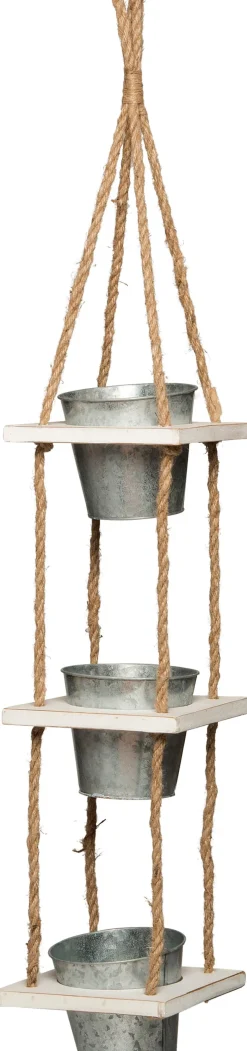Intratuin hangpot grijs / wit D 19 H 95 cm