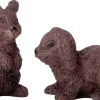 Intratuin Holland kerstdorpminiatuur konijnen 9 x 4,3 x 14 cm 2-delige set