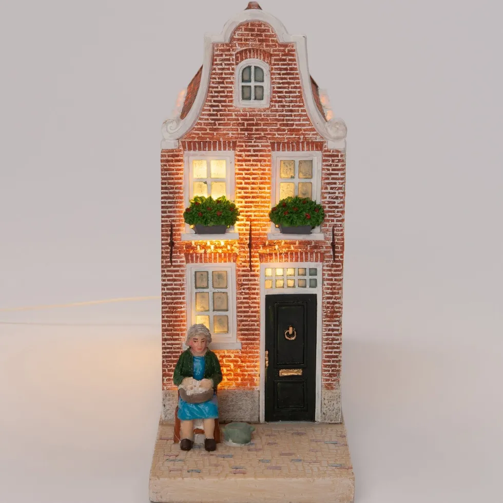 Intratuin Holland kersthuisje grachtenpand scheef 7,5 x 19 x 18,8 cm