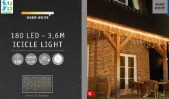 Intratuin ijspegelverlichting met 180 lampjes warm white 3,6 m