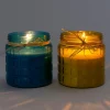 Intratuin kaars in glas Paula blauw 20 uur D 11 H 12 cm