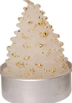 Intratuin kaars Kerstboom transparant / goud D 3,5 H 5 cm 6 stuks