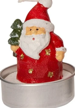 Intratuin kaars Kerstman rood D 3,5 H 5,5 cm 6 stuks