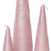 Intratuin kaars met sneeuwvlok roze 5,8 x 5,8 x 20 cm