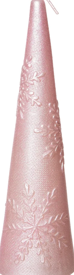 Intratuin kaars met sneeuwvlok roze 5,8 x 5,8 x 20 cm