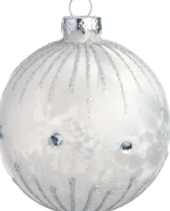 Intratuin kerstbal Aberlour zilver lijnen D 10 cm