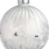 Intratuin kerstbal Aberlour zilver lijnen D 8 cm