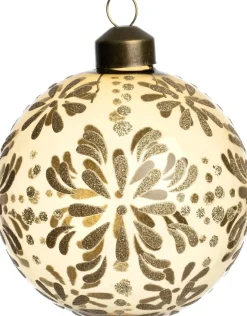 Intratuin kerstbal Achonry semitransparant goud bloem D 8 cm