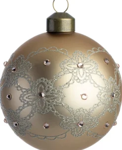 Intratuin kerstbal Adair beige D 8 cm