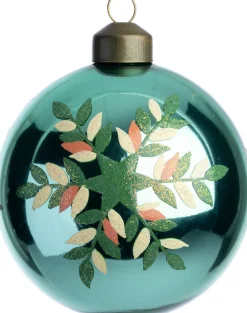 Intratuin kerstbal Ailsa groen sneeuwvlok D 8 cm