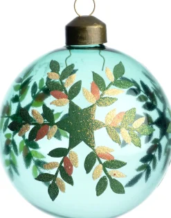 Intratuin kerstbal Ailsa semitransparant groen sneeuwvlok D 8 cm