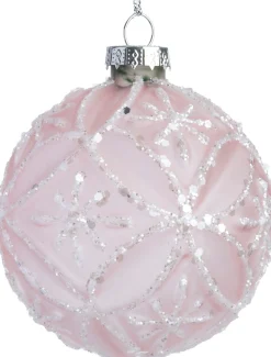 Intratuin kerstbal Alloway roze bloem D 8 cm