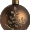 Intratuin kerstbal April mat bruin / goud D 8 cm