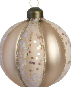 Intratuin kerstbal Arigna beige geometrisch D 8 cm