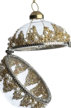 Intratuin kerstbal Athol transparant / goud D 6 cm