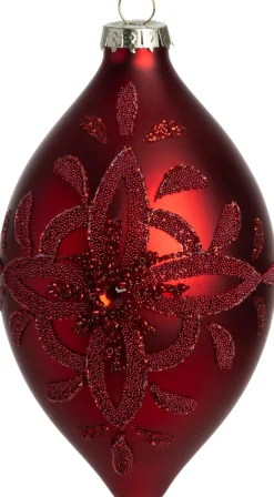 Intratuin kerstbal Athy pegel rood D 8 H 16,8 cm