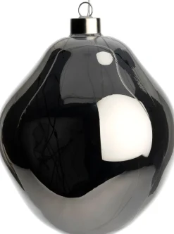 Intratuin kerstbal Avoca semitransparant antraciet met verlichting D 15 cm