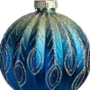 Intratuin kerstbal Banchory blauw / groen D 8 cm