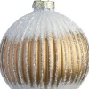 Intratuin kerstbal Bankend goud / wit D 8 cm