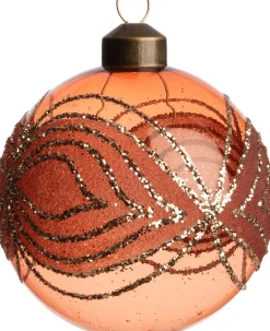 Intratuin kerstbal Bazas donkeroranje D 8 H 8 cm