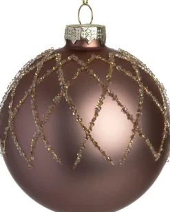 Intratuin kerstbal Belmullet roze D 8 cm