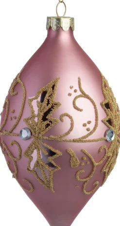 Intratuin kerstbal Bettyhill roze / goud D 8 H 15 cm