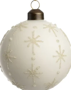 Intratuin kerstbal Binche wit D 8 cm