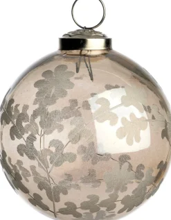 Intratuin kerstbal Birk bruin bloemen D 8 cm
