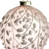Intratuin kerstbal Birsay roze bladeren D 10 cm