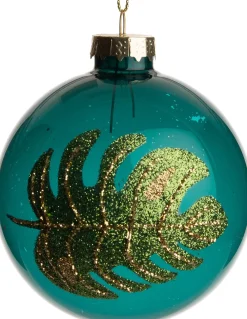 Intratuin kerstbal Blad blauw D 8 cm