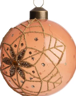 Intratuin kerstbal Blain bloem lichtoranje D 8 H 8 cm