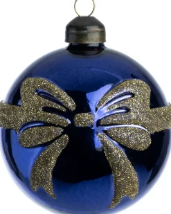 Intratuin kerstbal Bodi blauw strik D 8 cm