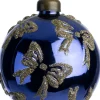 Intratuin kerstbal Bodi blauw strikjes D 8 cm