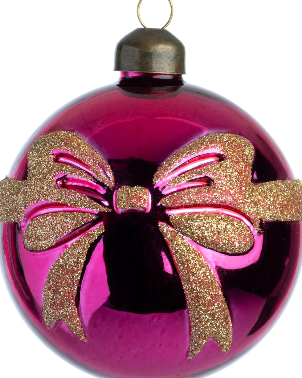 Intratuin kerstbal Bodi roze strik D 8 cm