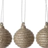Intratuin kerstbal Borre beige D 4,5 H 5 cm 3 stuks