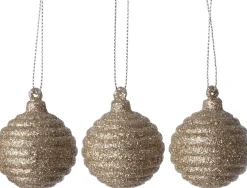 Intratuin kerstbal Borre beige D 4,5 H 5 cm 3 stuks