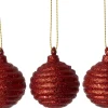 Intratuin kerstbal Borre rood D 4,5 H 5 cm 3 stuks