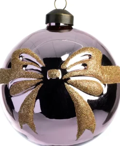 Intratuin kerstbal Bo strik roze / goud D 10 cm
