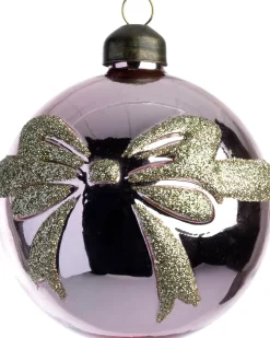 Intratuin kerstbal Bo strik roze / goud D 8 cm