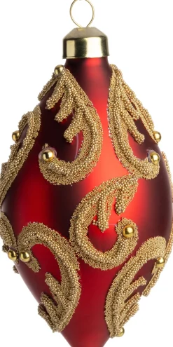Intratuin kerstbal Bulle pegel rood D 7 H 12 cm