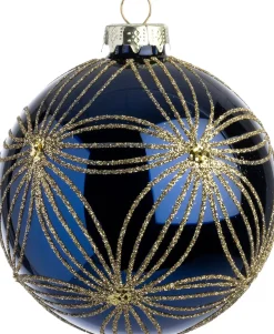 Intratuin kerstbal Cairndow blauw bloem D 10 cm