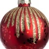 Intratuin kerstbal Cairndow rood lijnen D 8 cm