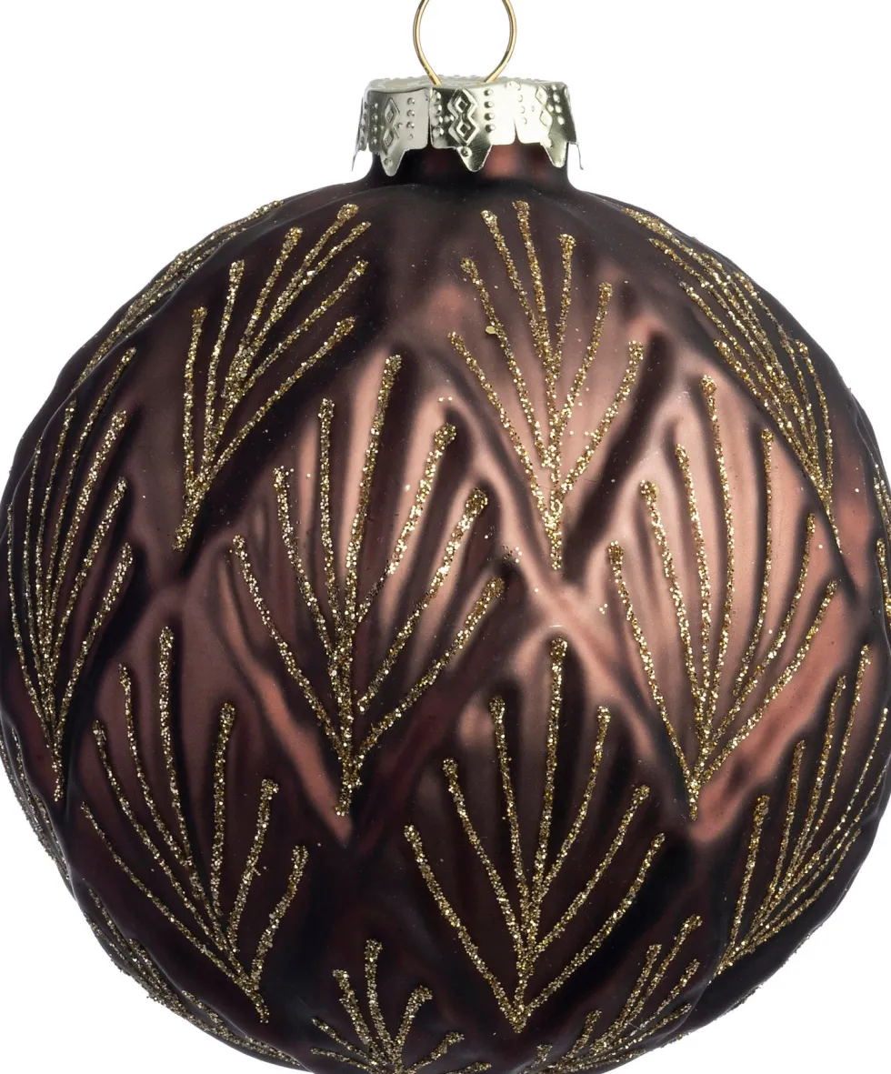 Intratuin kerstbal Cairndow bruin bladeren D 10 cm