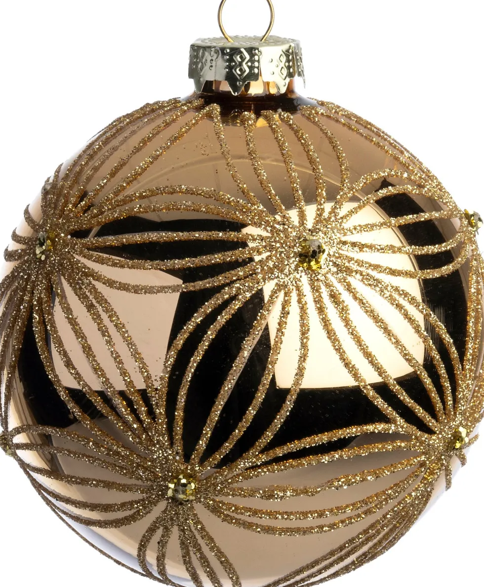 Intratuin kerstbal Cairndow lichtgoud bloem D 10 cm