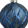 Intratuin kerstbal Cairndow blauw bladeren D 8 cm