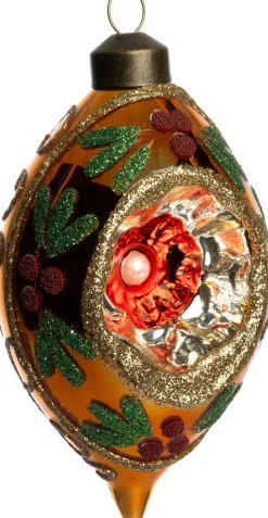 Intratuin kerstbal Clane oranje D 6,5 H 11,5 cm
