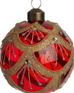 Intratuin kerstbal Cleggan rood D 8 cm